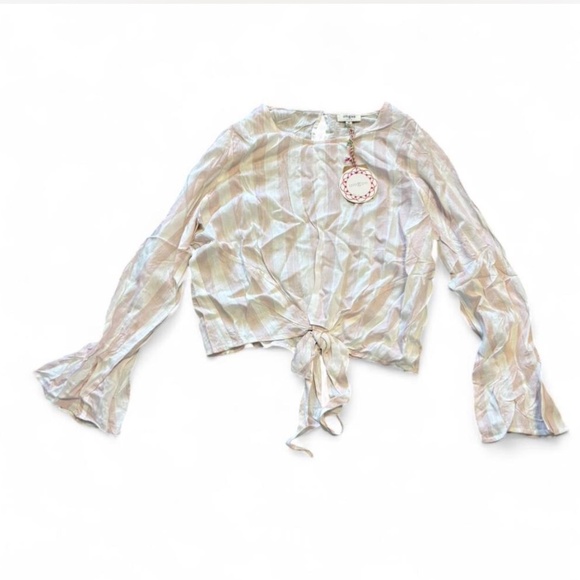 Umgee Tops - NWTGS‎ Umgee Punk & White Striped Blouse Bell Sleeve
